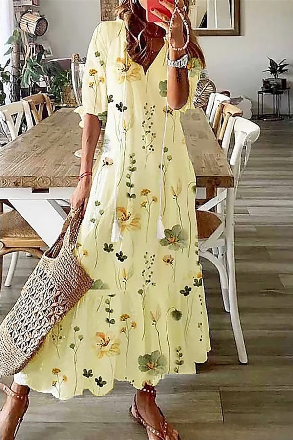 Camille | Women's Wildflower Print Boho Floral Summer Dress