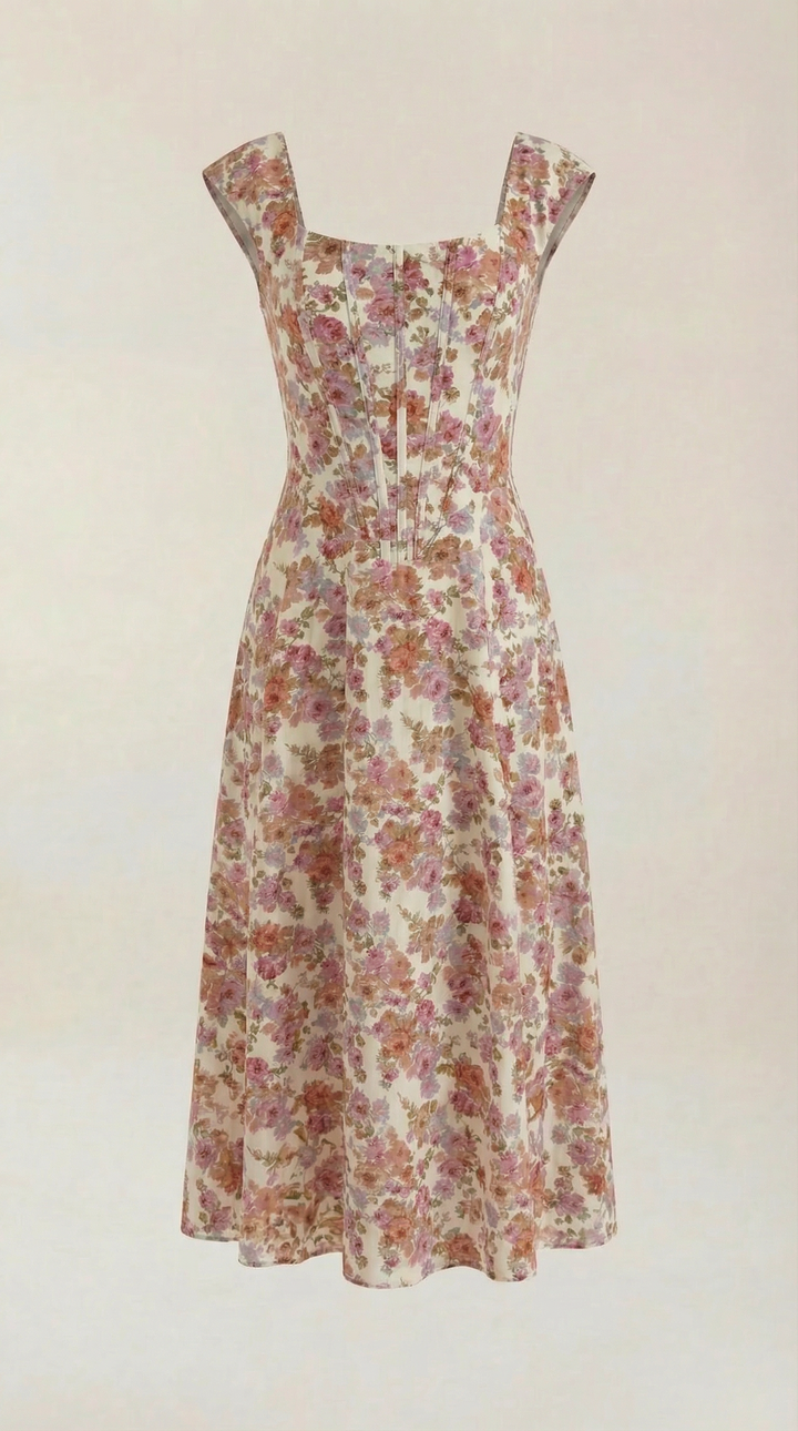 Dahlia | Women's Corset Bodice Boho Floral Summer Dress