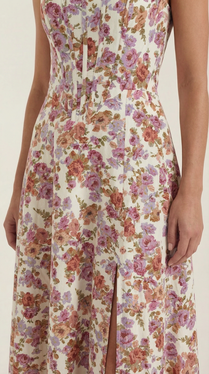 Dahlia | Women's Corset Bodice Boho Floral Summer Dress