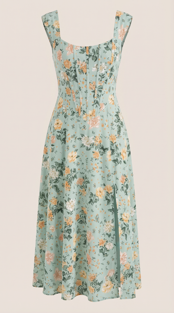 Dahlia | Women's Corset Bodice Boho Floral Summer Dress