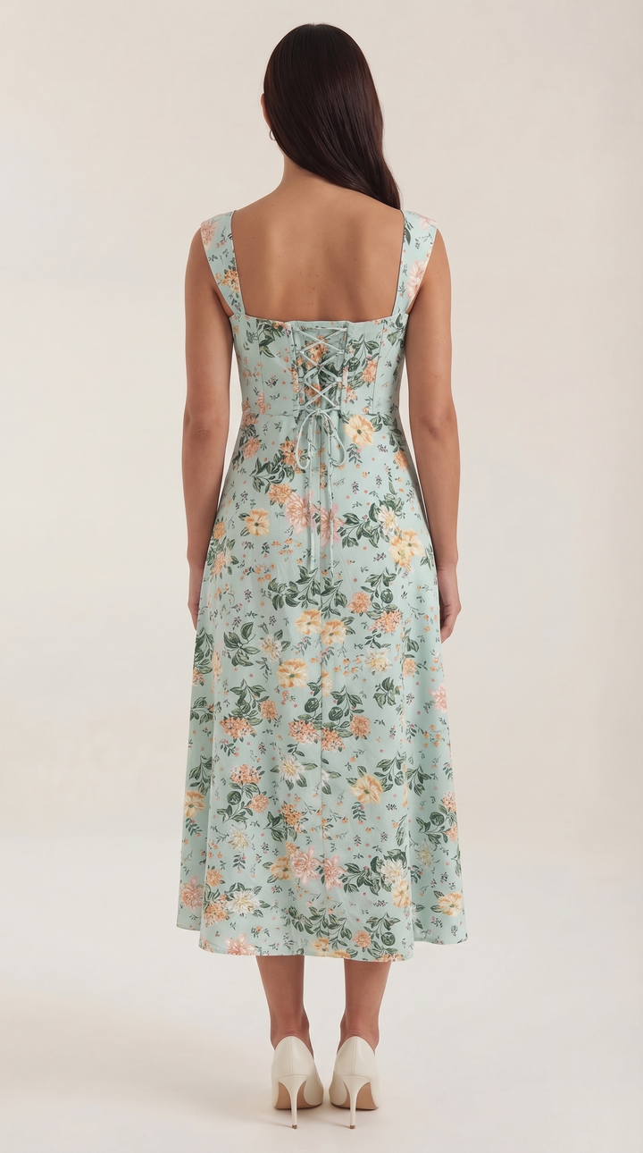 Dahlia | Women's Corset Bodice Boho Floral Summer Dress