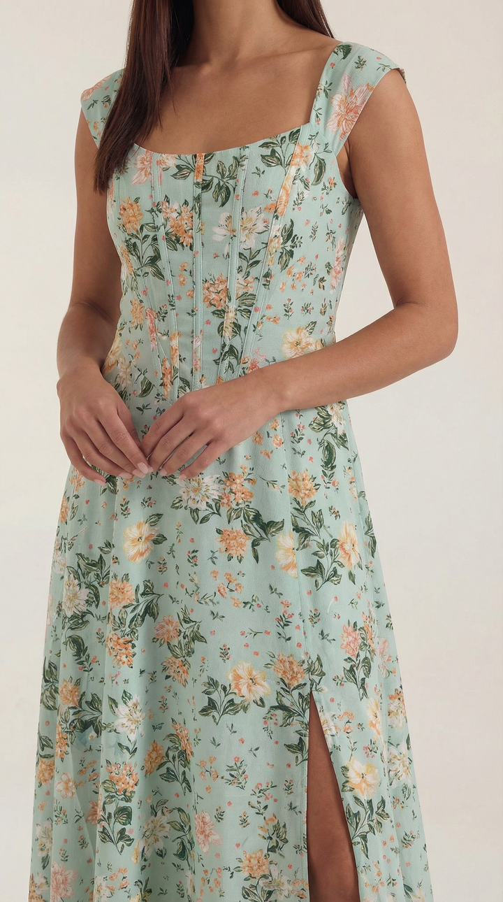 Dahlia | Women's Corset Bodice Boho Floral Summer Dress