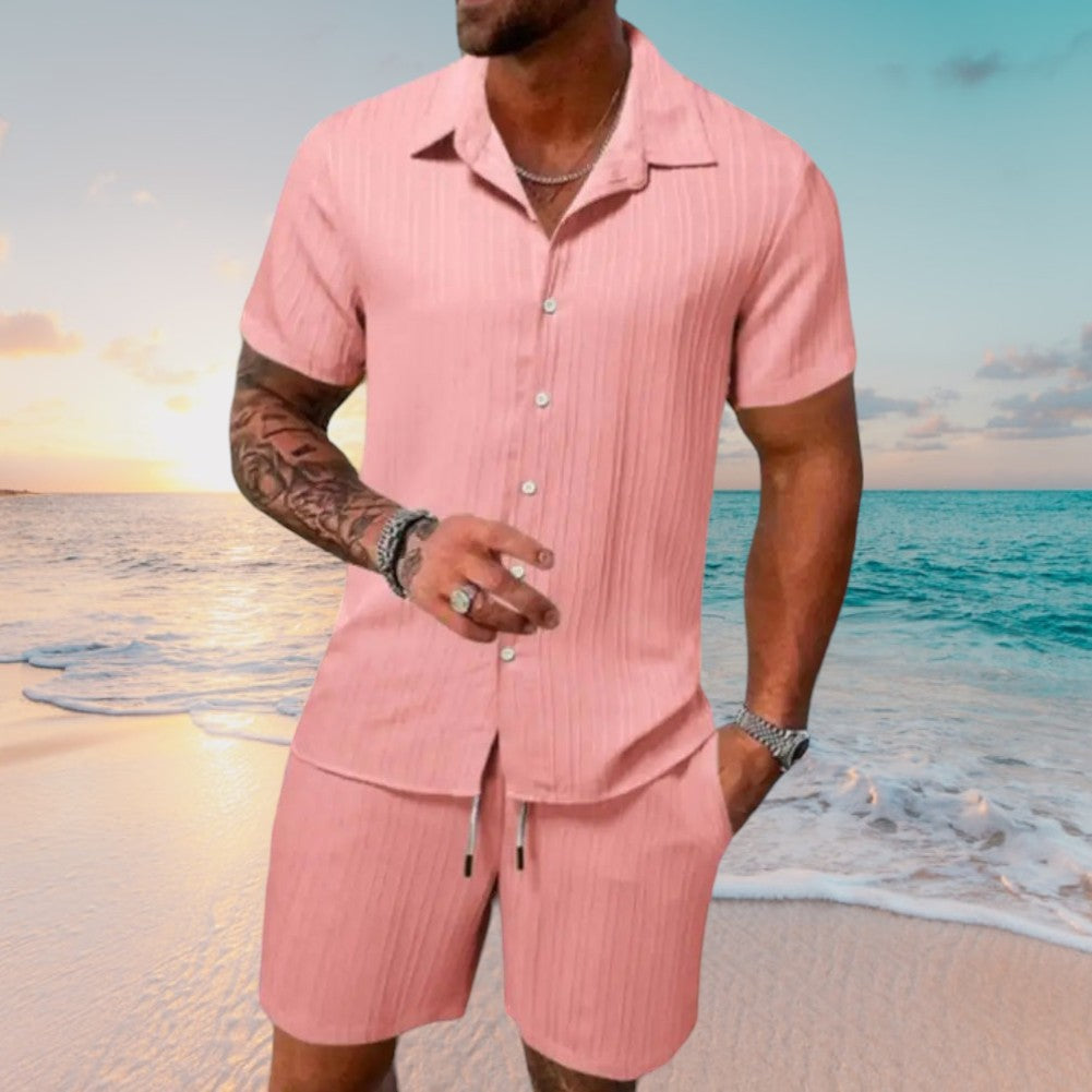 Malibu | Men's Ribbed Camp Collar Co-ord Set