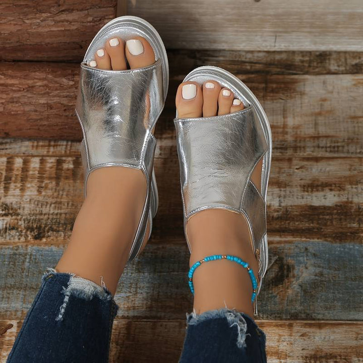 Aurielle | Women’s Metallic Wedge Sandals