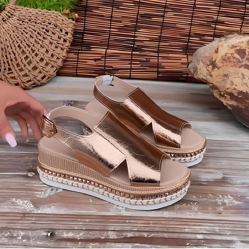 Aurielle | Women’s Metallic Wedge Sandals