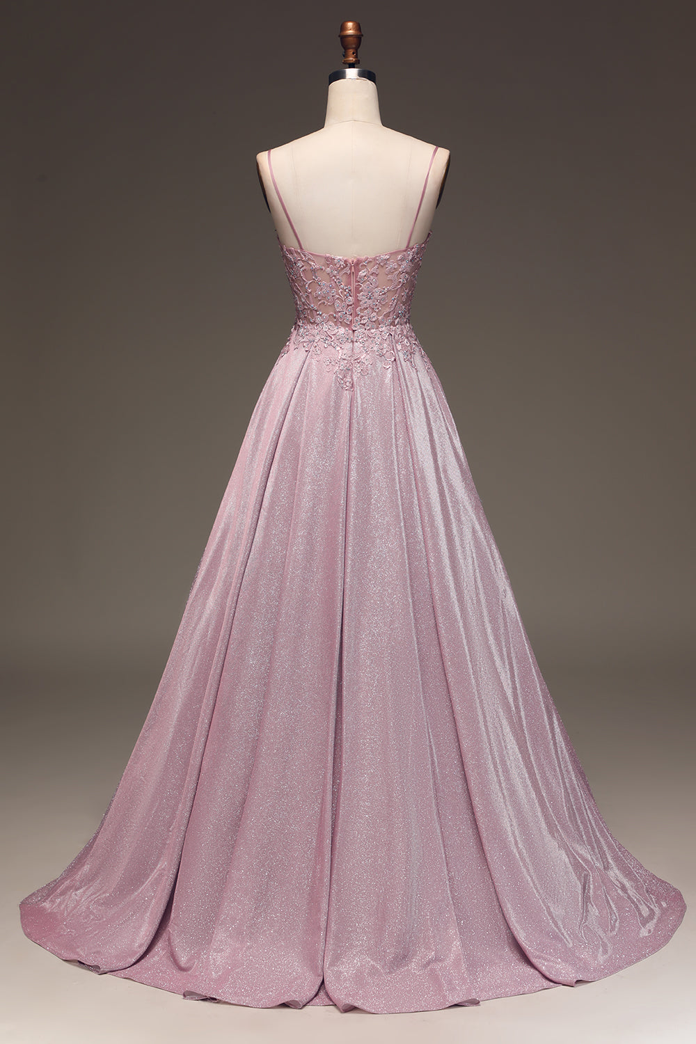 Isadora | Lace Appliqué Glitter Ball Gown Maxi Formal Dress
