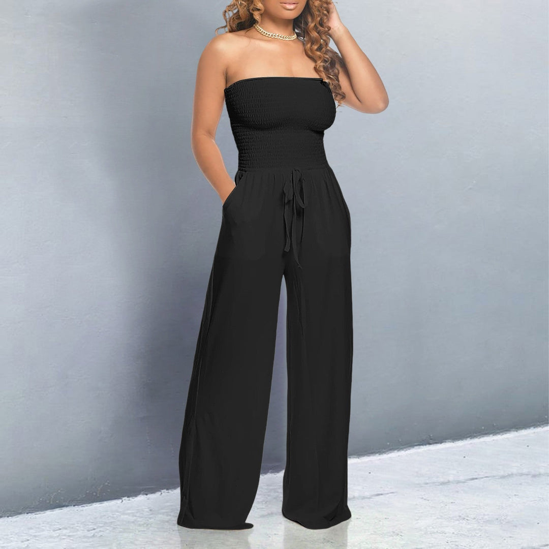 Penelope | Strapless Wide Leg Jumpsuit – Women's Casual Summer Jumpsuit