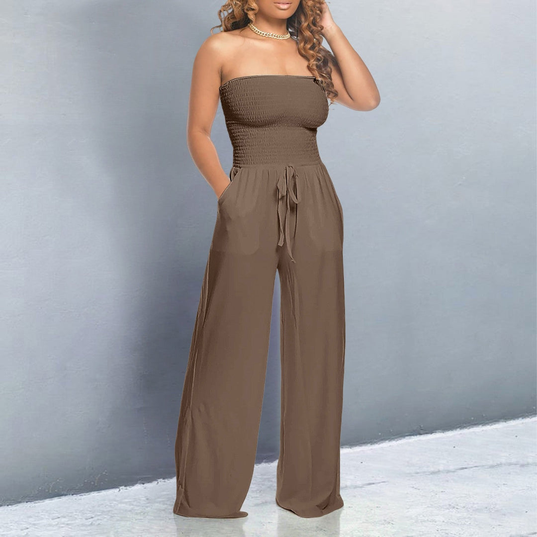 Penelope | Strapless Wide Leg Jumpsuit – Women's Casual Summer Jumpsuit