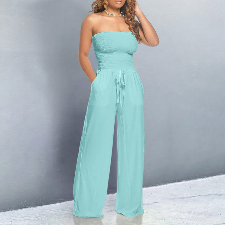 Penelope | Strapless Wide Leg Jumpsuit – Women's Casual Summer Jumpsuit