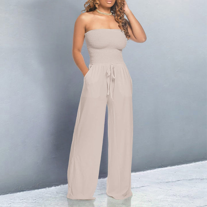 Penelope | Strapless Wide Leg Jumpsuit – Women's Casual Summer Jumpsuit