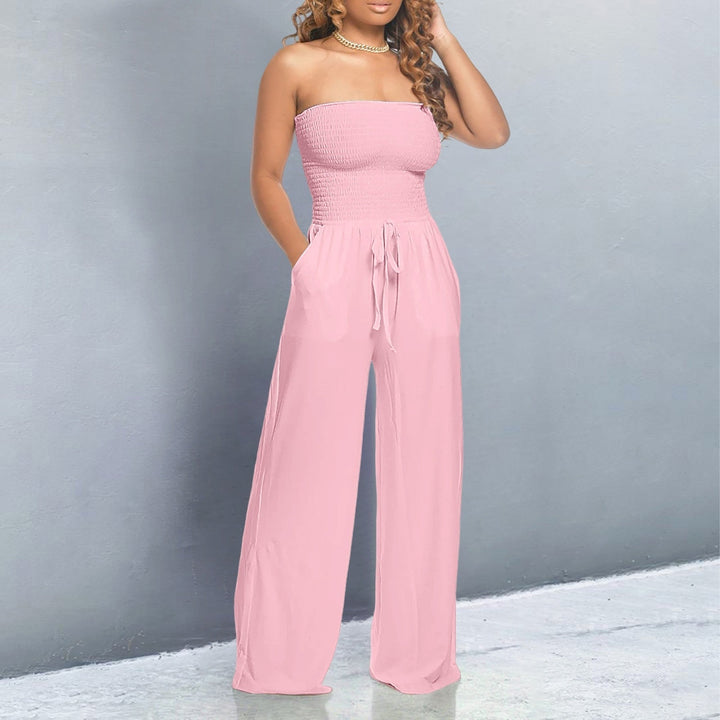 Penelope | Strapless Wide Leg Jumpsuit – Women's Casual Summer Jumpsuit