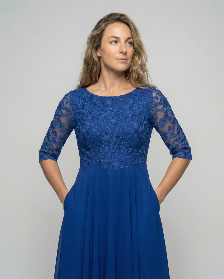Serena | Lace Bodice Wedding Guest Dress