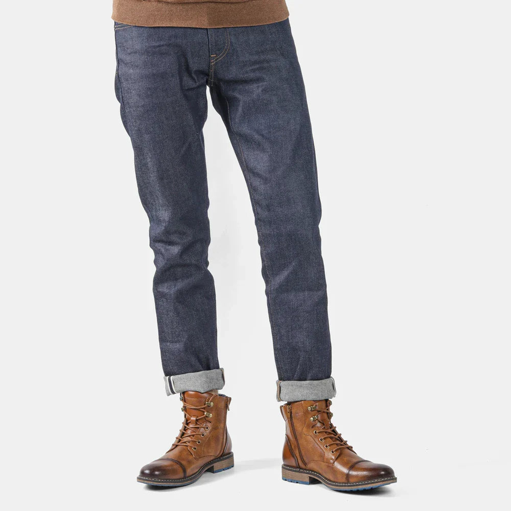 Callum | Cap Toe Lace-Up Leather Combat Ankle Boots