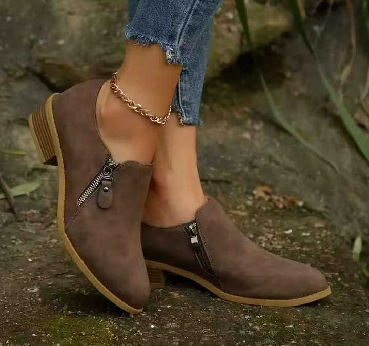 Reeve | Side Zip Low Cut Suede Ankle Boots