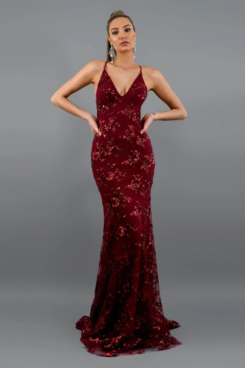 Celeste | Women's Sequin Maxi Evening Dress