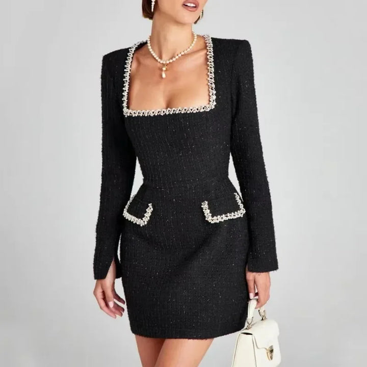 Vivienne | Women's Tweed Crystal-Trim Mini Dress